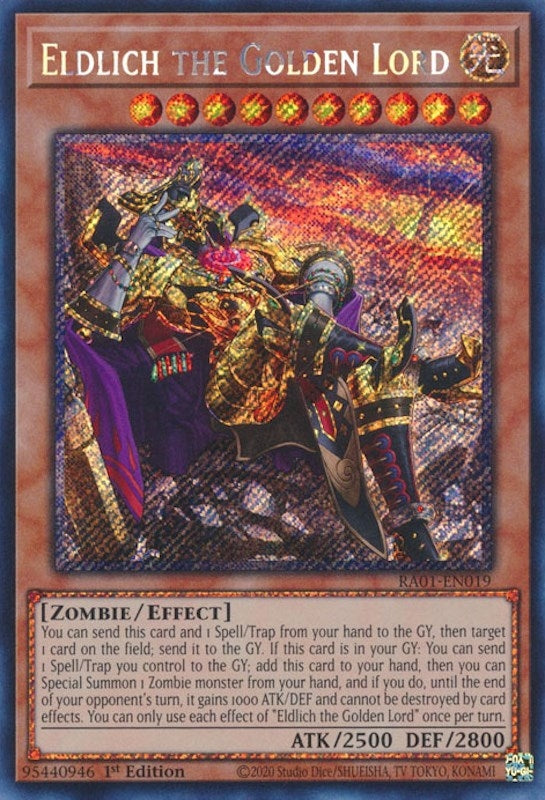 Image for Eldlich the Golden Lord (Alternate Art) (Platinum Secret Rare) (25th Anniversary Rarity Collection) (RA01-EN019) - YuGiOh