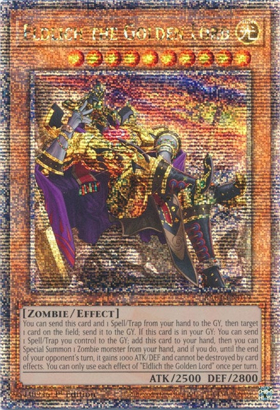 Image for Eldlich the Golden Lord (Alternate Art) (Quarter Century Secret Rare) (25th Anniversary Rarity Collection) (RA01-EN019) - YuGiOh