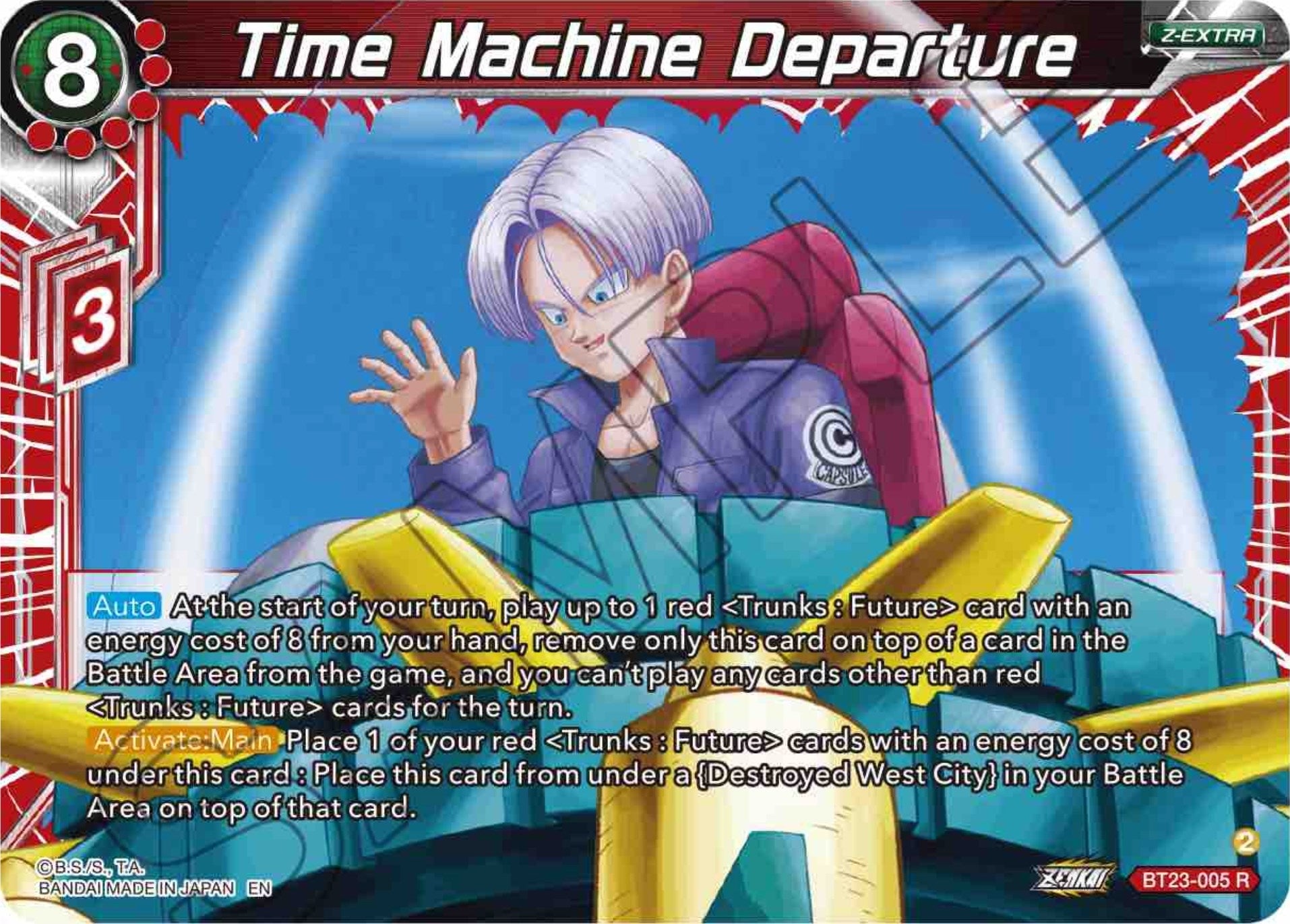 Image for Time Machine Departure (Perfect Combination) (BT23-005) - Dragon Ball Super: Masters