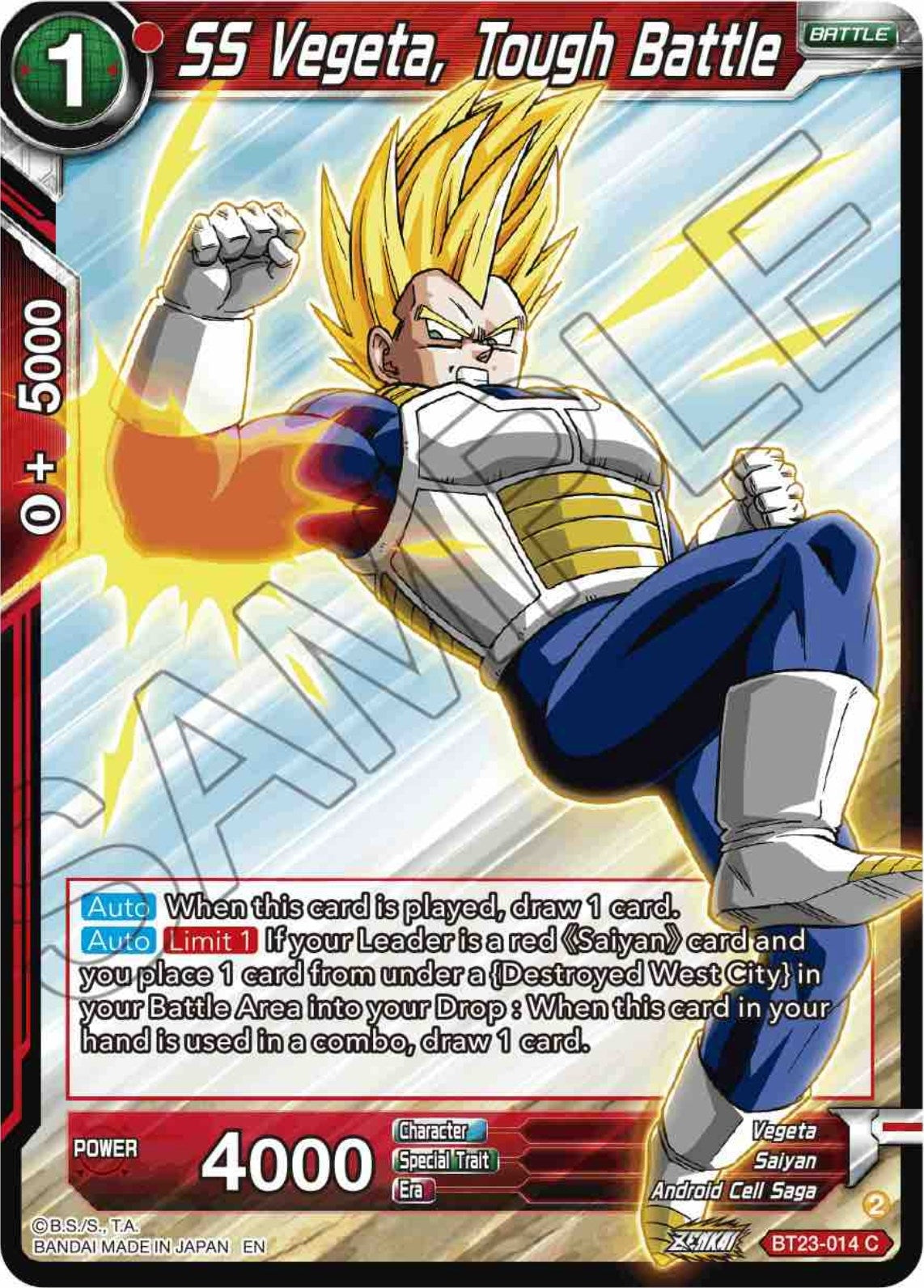 Image for SS Vegeta, Tough Battle (Perfect Combination) (BT23-014) - Dragon Ball Super: Masters
