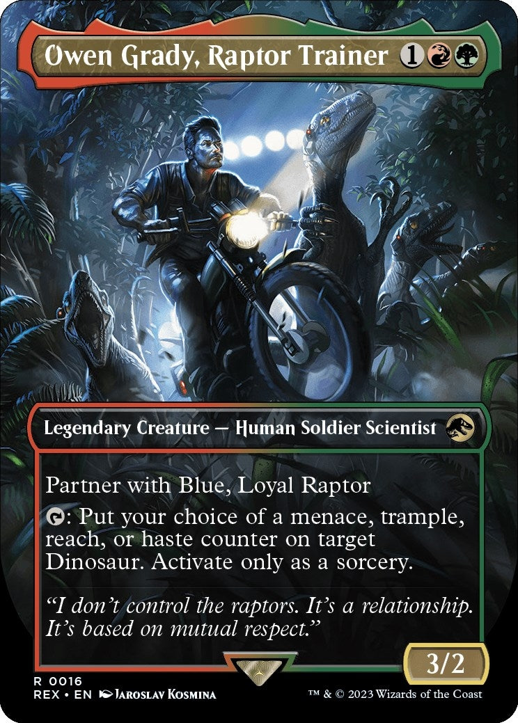 Image for Owen Grady, Raptor Trainer (Borderless) (Universes Beyond: Jurassic World Collection) (16) - Magic: The Gathering