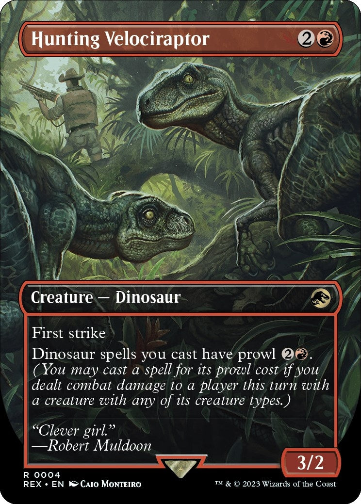 Image for Hunting Velociraptor (Borderless) (Universes Beyond: Jurassic World Collection) (4) - Magic: The Gathering