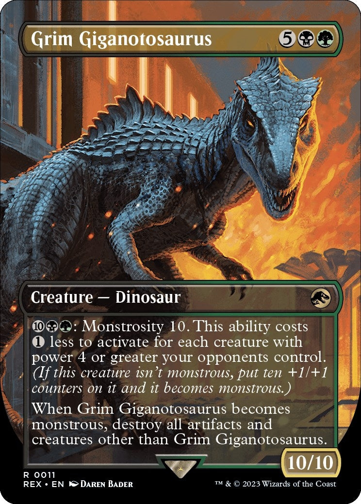 Image for Grim Giganotosaurus (Borderless) (Universes Beyond: Jurassic World Collection) (11) - Magic: The Gathering