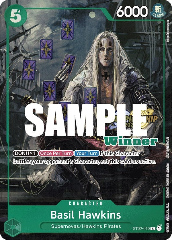 Image for Basil Hawkins (CS 2023 Top Players Pack) [Winner] (One Piece Promotion Cards) (ST02-010) - One Piece Card Game