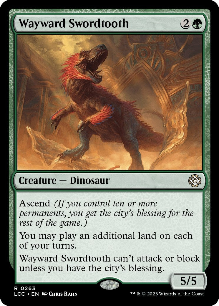 Image for Wayward Swordtooth (Commander: The Lost Caverns of Ixalan) (263) - Magic: The Gathering