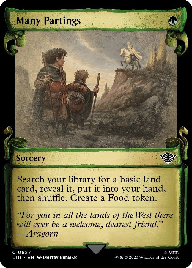 Image for Many Partings (Showcase Scrolls) (Universes Beyond: The Lord of the Rings: Tales of Middle-earth) (627) - Magic: The Gathering