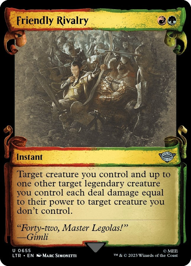Image for Friendly Rivalry (Showcase Scrolls) (Universes Beyond: The Lord of the Rings: Tales of Middle-earth) (655) - Magic: The Gathering