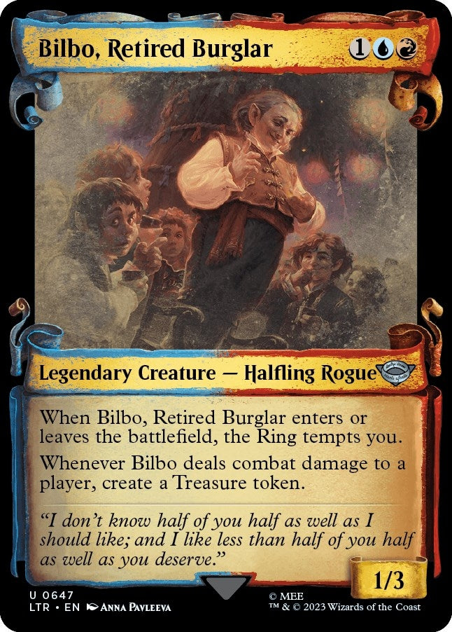 Image for Bilbo, Retired Burglar (Showcase Scrolls) (Universes Beyond: The Lord of the Rings: Tales of Middle-earth) (647) - Magic: The Gathering