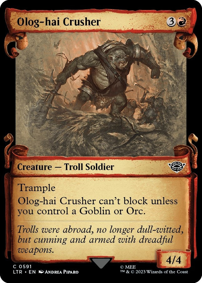 Image for Olog-Hai Crusher (Showcase Scrolls) (Universes Beyond: The Lord of the Rings: Tales of Middle-earth) (591) - Magic: The Gathering