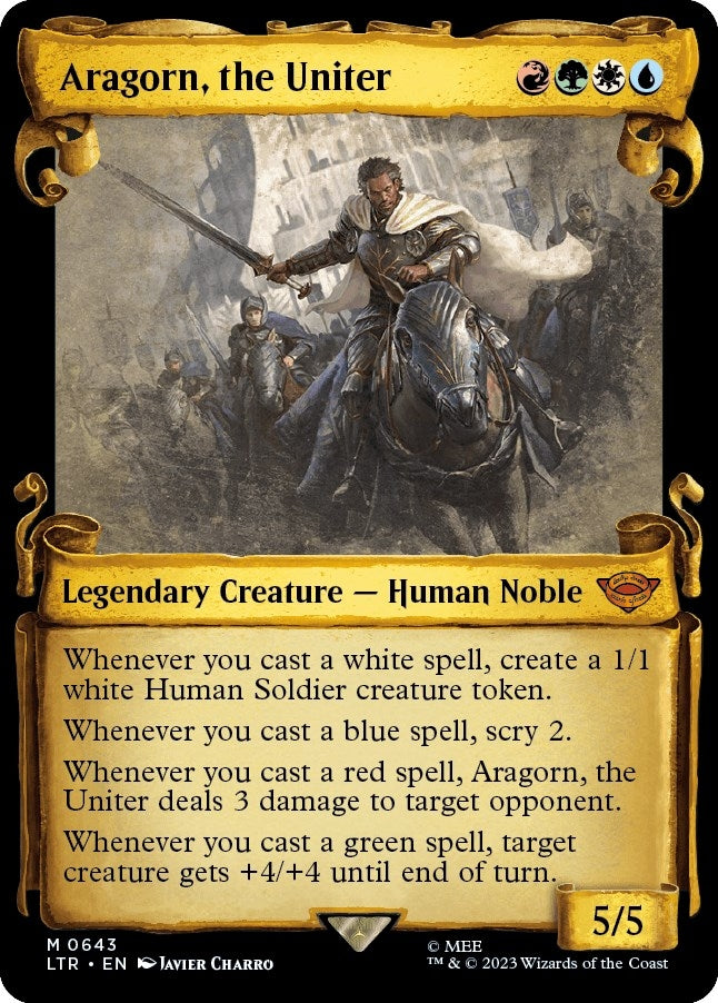 Image for Aragorn, the Uniter (Showcase Scrolls) (Universes Beyond: The Lord of the Rings: Tales of Middle-earth) (643) - Magic: The Gathering