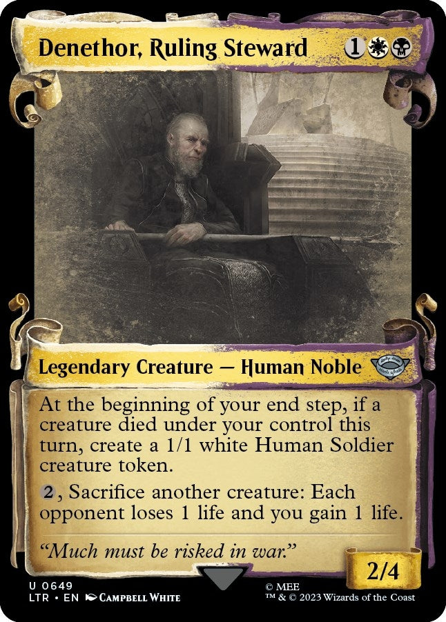 Image for Denethor, Ruling Steward (Showcase Scrolls) (Universes Beyond: The Lord of the Rings: Tales of Middle-earth) (649) - Magic: The Gathering