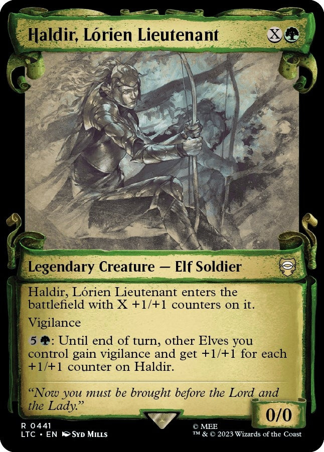 Image for Haldir, Lorien Lieutenant (Showcase Scrolls) (Commander: The Lord of the Rings: Tales of Middle-earth) (441) - Magic: The Gathering