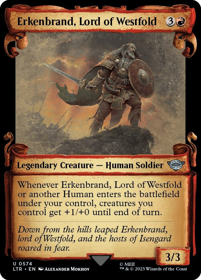 Image for Erkenbrand, Lord of Westfold (Showcase Scrolls) (Universes Beyond: The Lord of the Rings: Tales of Middle-earth) (574) - Magic: The Gathering