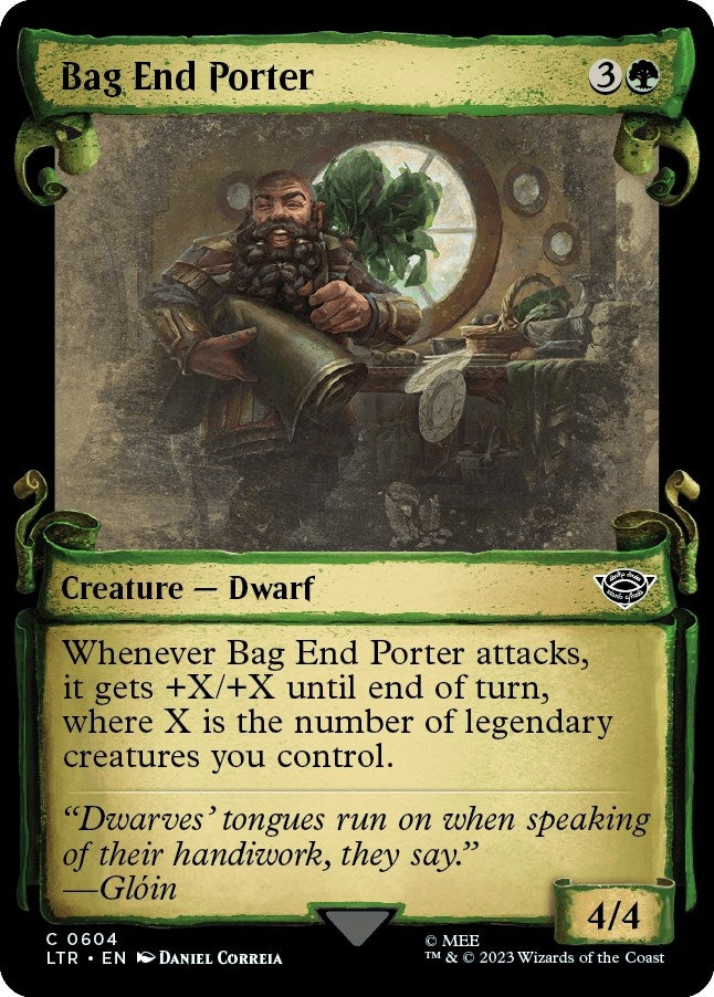 Image for Bag End Porter (Showcase Scrolls) (Universes Beyond: The Lord of the Rings: Tales of Middle-earth) (604) - Magic: The Gathering