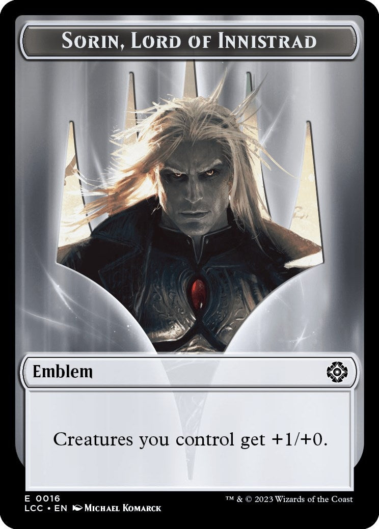 Image for Emblem - Sorin, Lord of Innistrad // Vampire (0004) Double-Sided Token (Commander: The Lost Caverns of Ixalan) (16 // 4) - Magic: The Gathering