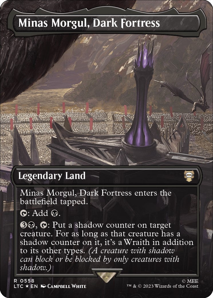 Image for Minas Morgul, Dark Fortress (Borderless) (Surge Foil) (Commander: The Lord of the Rings: Tales of Middle-earth) (558) - Magic: The Gathering