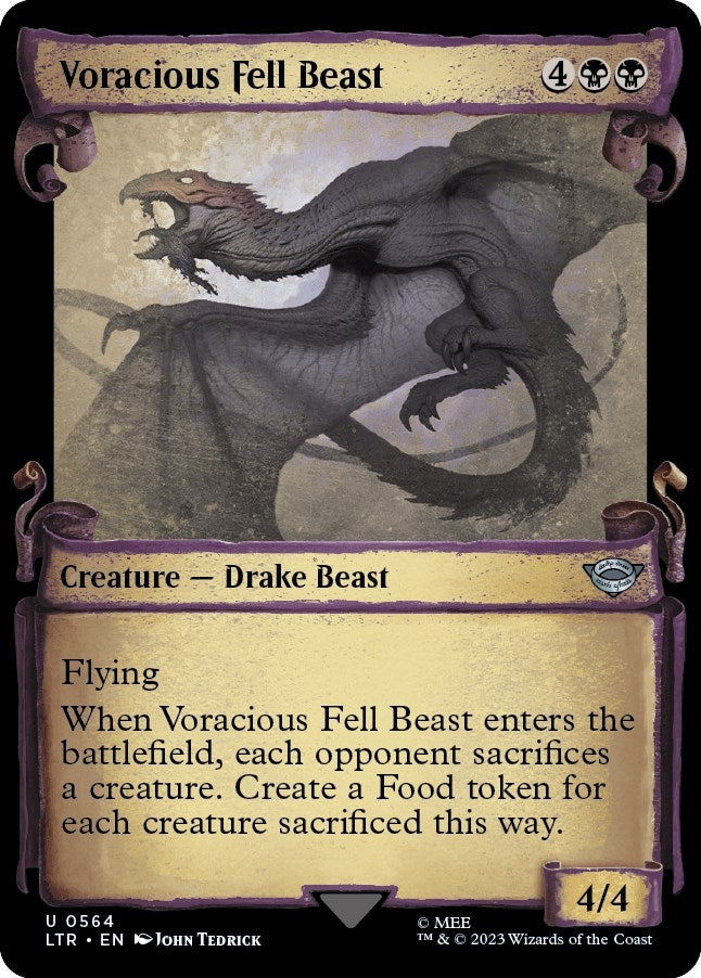 Image for Voracious Fell Beast (Showcase Scrolls) (Universes Beyond: The Lord of the Rings: Tales of Middle-earth) (564) - Magic: The Gathering