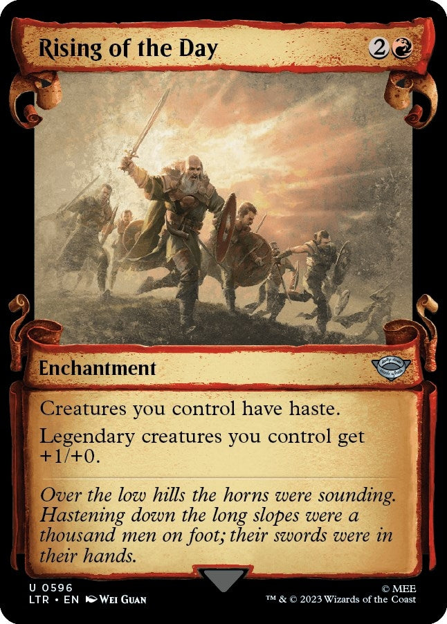 Image for Rising of the Day (Showcase Scrolls) (Universes Beyond: The Lord of the Rings: Tales of Middle-earth) (596) - Magic: The Gathering
