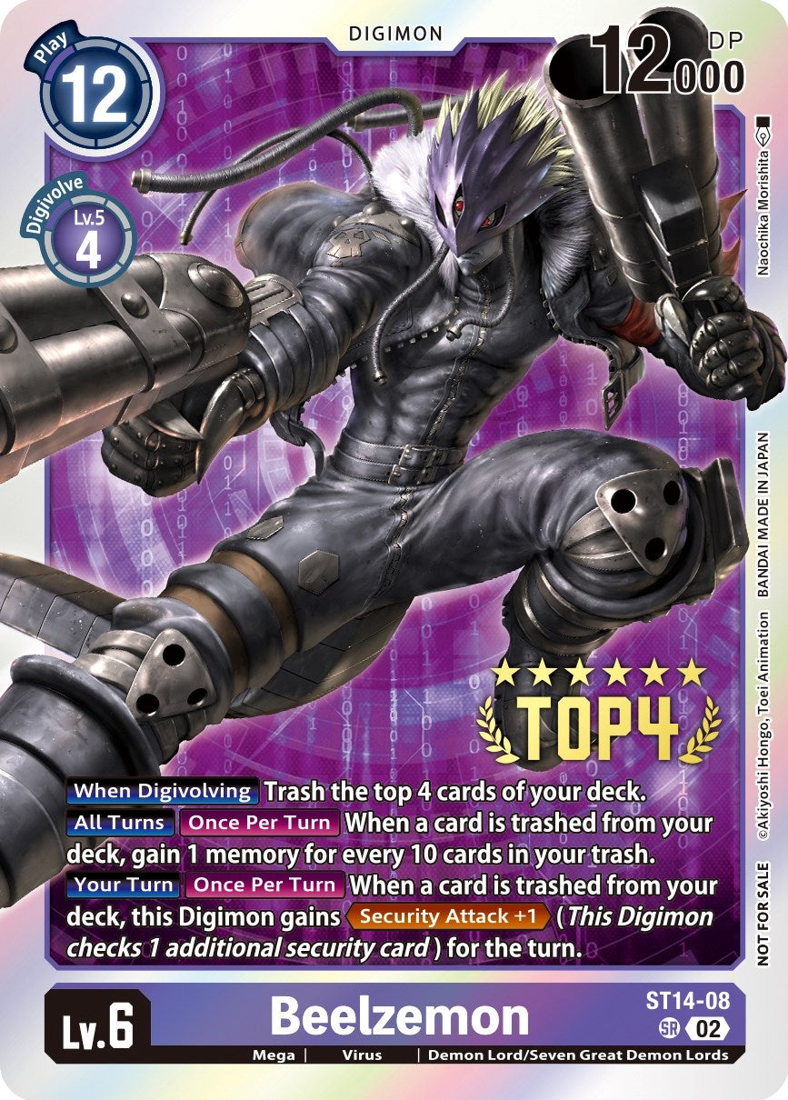 Image for Beelzemon (Digimon 3-On-3 Top 4) (ST-14) (ST14-08 SR) - Digimon Card Game