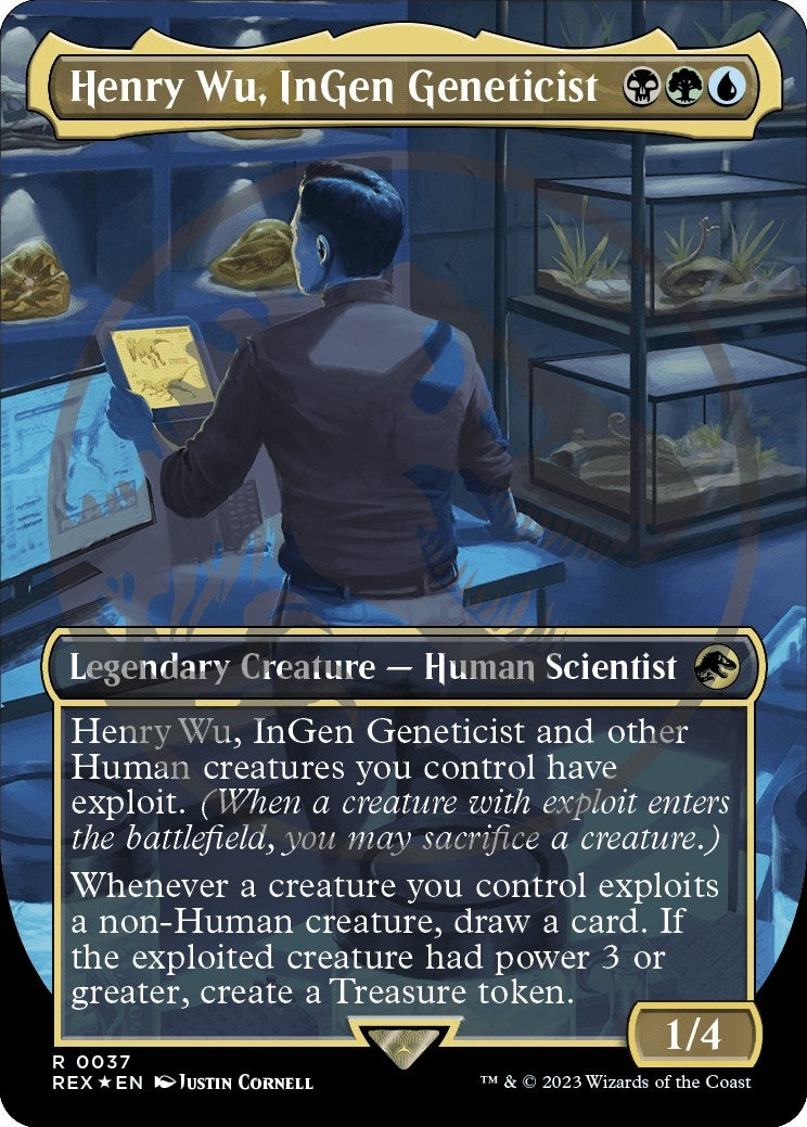 Image for Henry Wu, InGen Geneticist (Borderless) (Emblem) (Universes Beyond: Jurassic World Collection) (37) - Magic: The Gathering