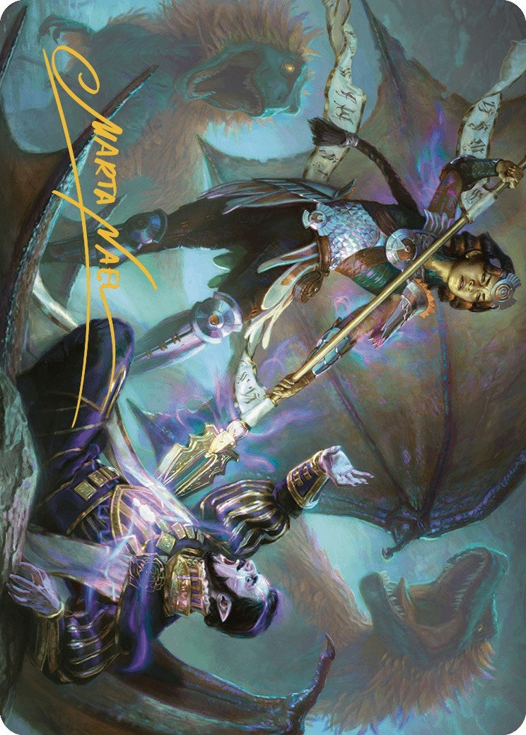 Image for Huatli's Final Strike Art Card (Gold-Stamped Signature) (Art Series: The Lost Caverns of Ixalan) (28) - Magic: The Gathering