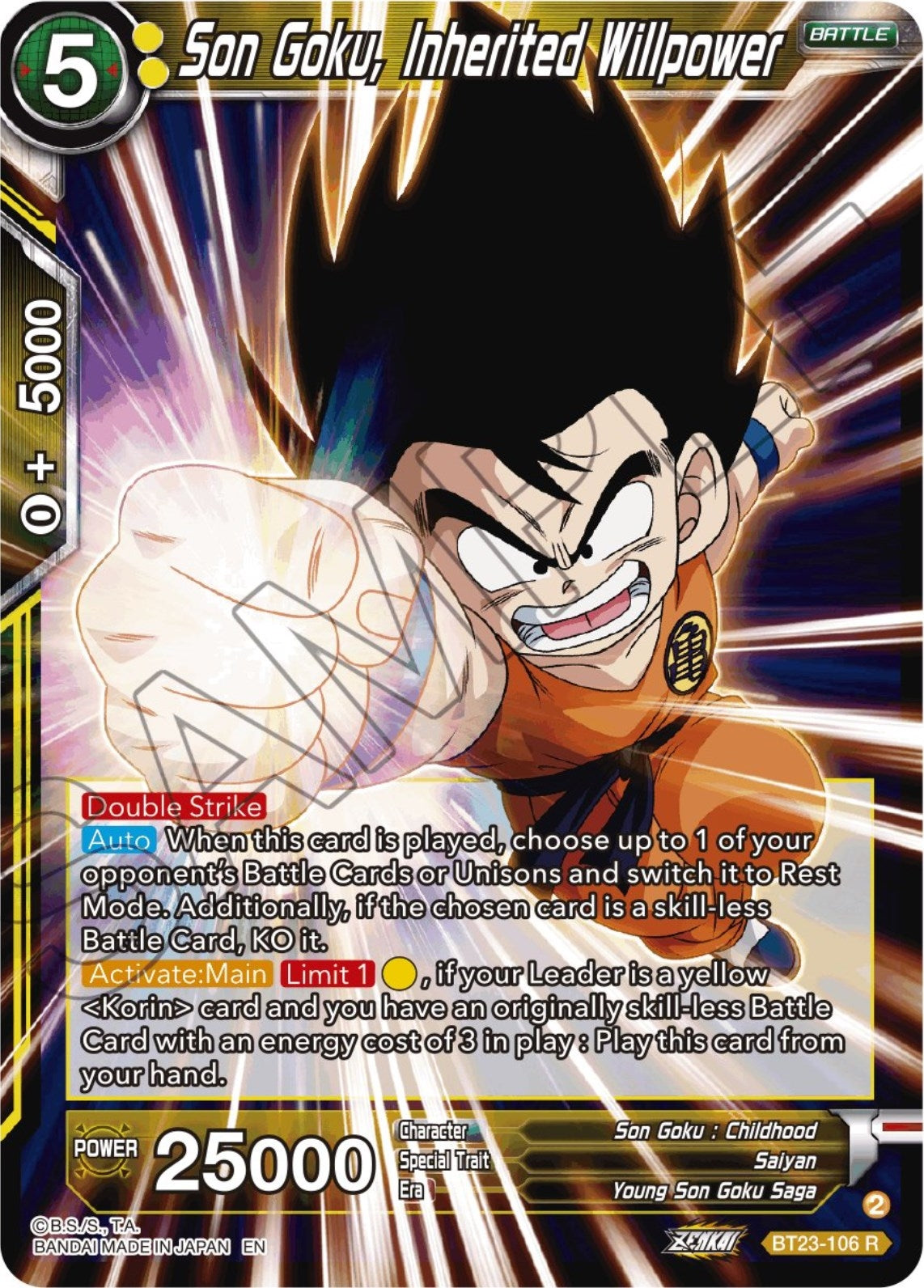 Image for Son Goku, Inherited Willpower (Perfect Combination) (BT23-106) - Dragon Ball Super: Masters