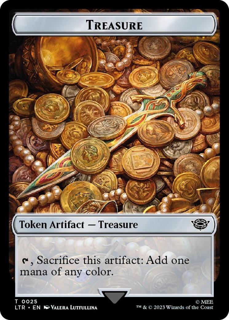 Image for Treasure // Food (0023) Double-Sided Token (Surge Foil) (Universes Beyond: The Lord of the Rings: Tales of Middle-earth) (25 // 23) - Magic: The Gathering
