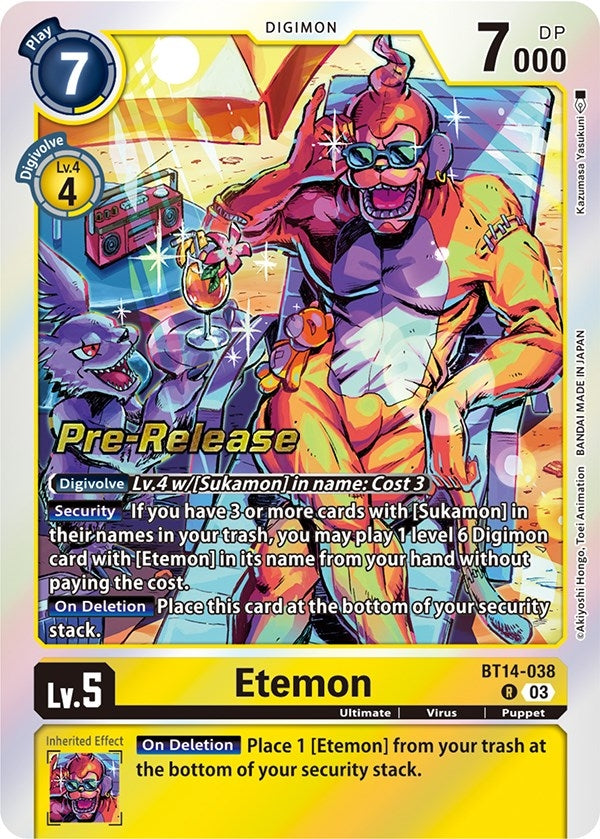 Image for Etemon (BT14-038 R) [Blast Ace Pre-Release Cards] - Digimon Card Game