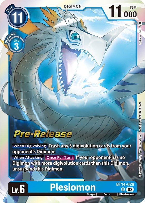 Image for Plesiomon (BT14-029 R) [Blast Ace Pre-Release Cards] - Digimon Card Game