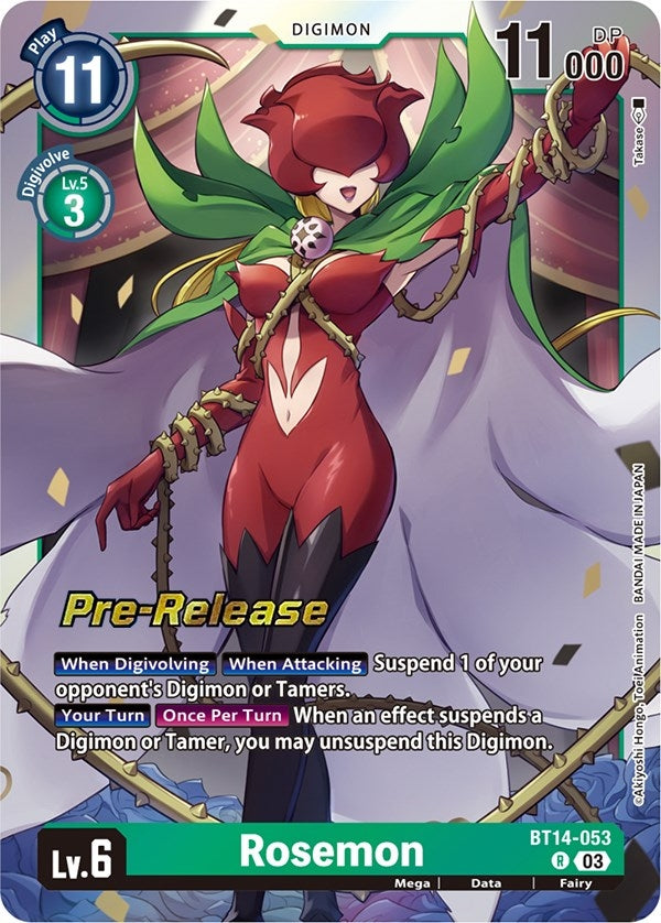 Image for Rosemon (BT14-053 R) [Blast Ace Pre-Release Cards] - Digimon Card Game