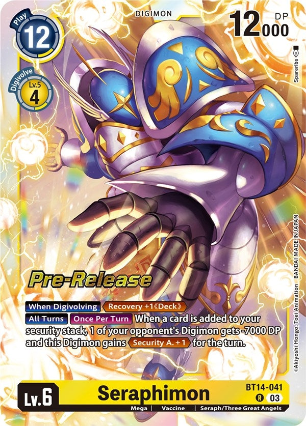 Image for Seraphimon (BT14-041 R) [Blast Ace Pre-Release Cards] - Digimon Card Game