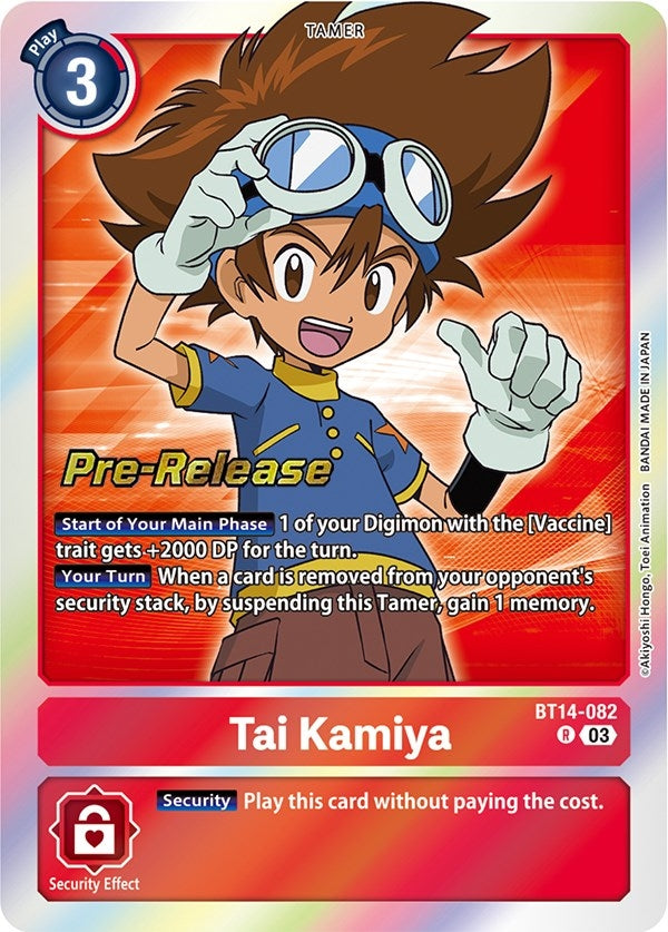 Image for Tai Kamiya (BT14-082 R) [Blast Ace Pre-Release Cards] - Digimon Card Game