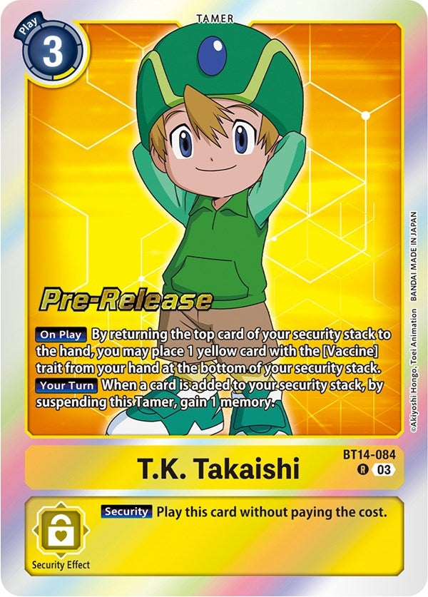 Image for T.K. Takaishi (BT14-084 R) [Blast Ace Pre-Release Cards] - Digimon Card Game