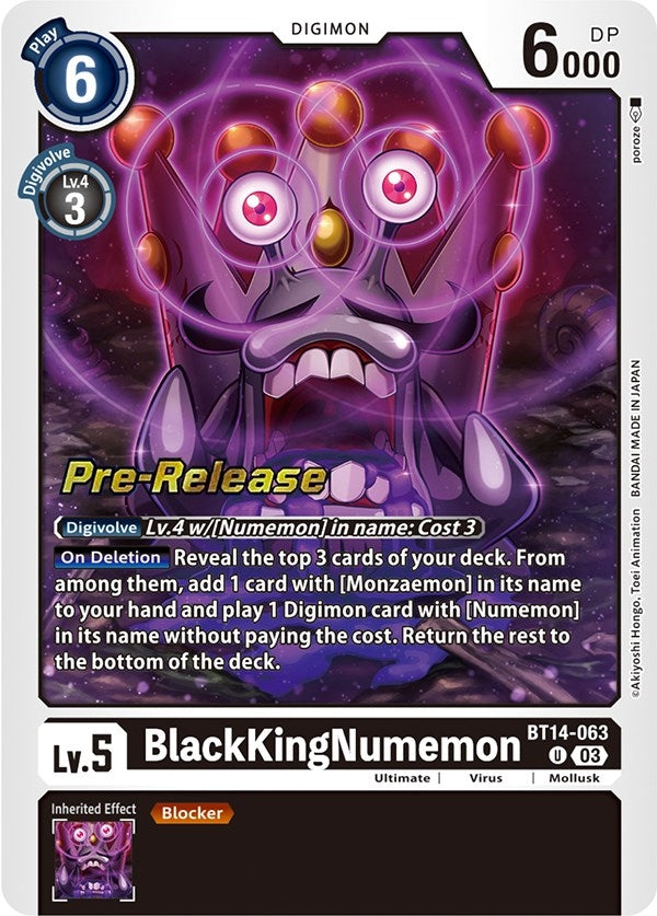 Image for BlackKingNumemon (BT14-063 U) [Blast Ace Pre-Release Cards] - Digimon Card Game