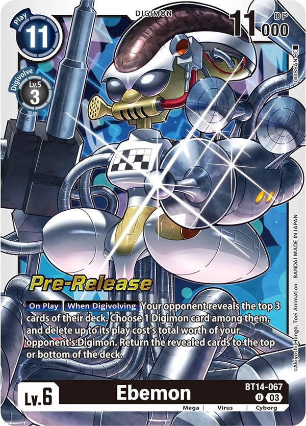 Image for Ebemon (BT14-067 U) [Blast Ace Pre-Release Cards] - Digimon Card Game