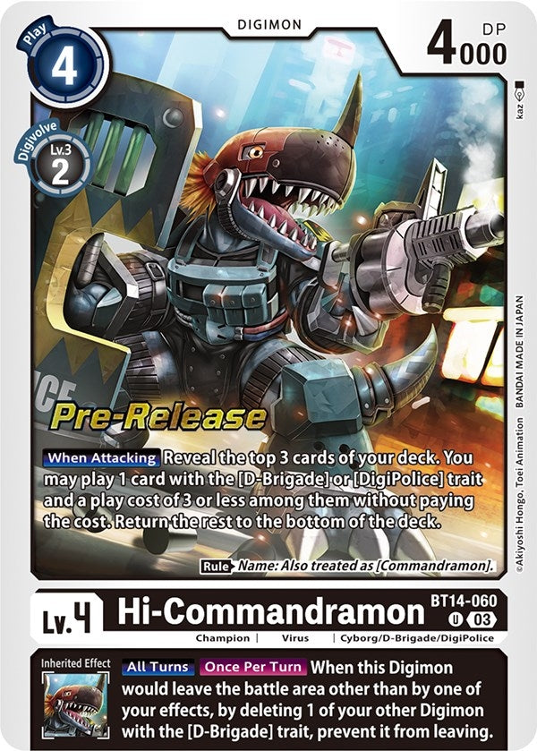 Image for Hi-Commandramon (BT14-060 U) [Blast Ace Pre-Release Cards] - Digimon Card Game