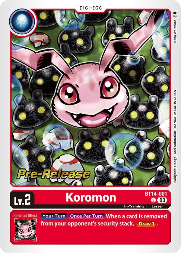 Image for Koromon (BT14-001 U) [Blast Ace Pre-Release Cards] - Digimon Card Game