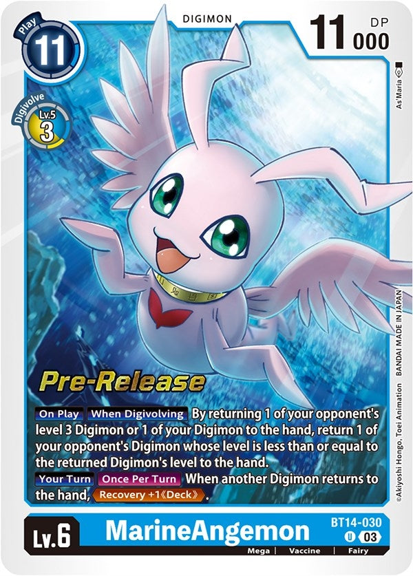 Image for MarineAngemon (BT14-030 U) [Blast Ace Pre-Release Cards] - Digimon Card Game