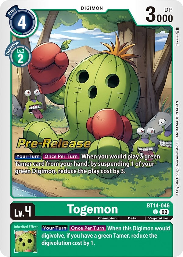 Image for Togemon (BT14-046 U) [Blast Ace Pre-Release Cards] - Digimon Card Game