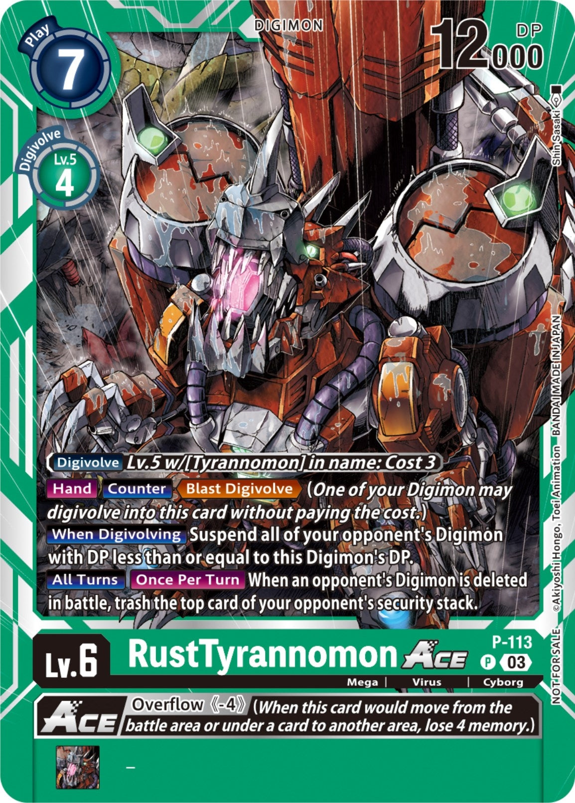 Image for RustTyrannomon ACE - P-113 (3rd Anniversary Survey Pack) - Digimon Card Game