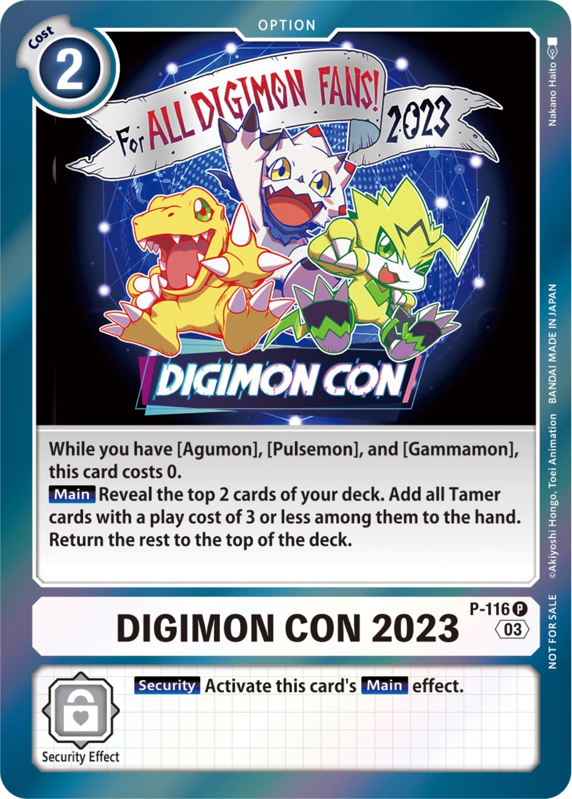 Image for Digimon Con 2023 (Official Tournament Pack Vol.11) (D-PR) (P-116 P) - Digimon Card Game
