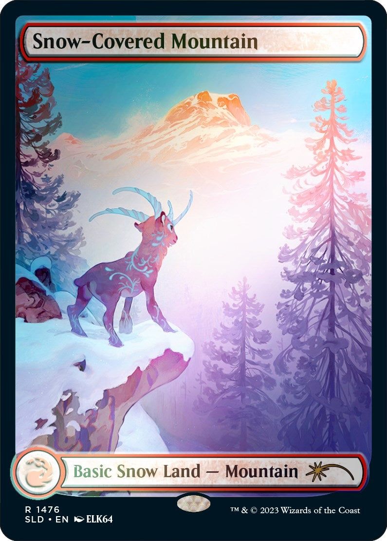 Image for Snow-Covered Mountain (1476) (Rainbow Foil) (Secret Lair Drop Series) (1476) - Magic: The Gathering