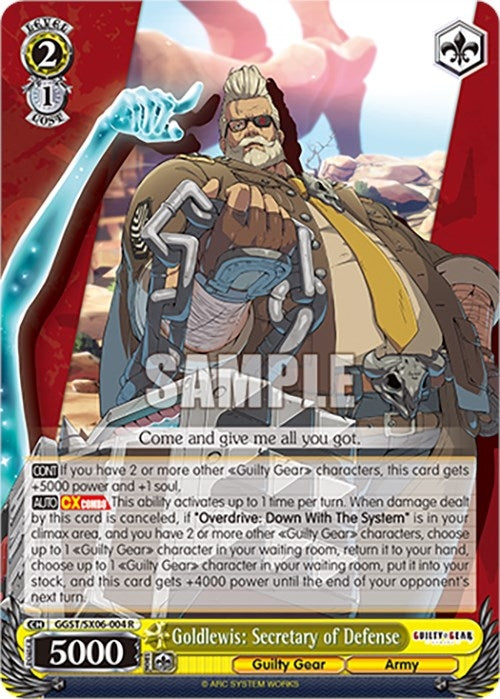 Image for Goldlewis: Secretary of Defense (Guilty Gear -Strive-) (GGST/SX06-004 R) - Weiss Schwarz