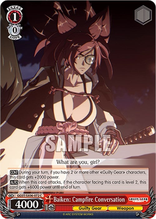 Image for Baiken: Campfire Conversation (Guilty Gear -Strive-) (GGST/SX06-072 C) - Weiss Schwarz