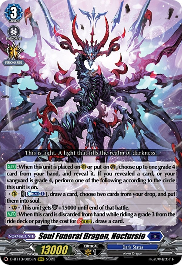 Image for Soul Funeral Dragon, Noctursio (D-BT13: Flight of Chakrabarthi) (D-BT13/005EN) - Cardfight Vanguard