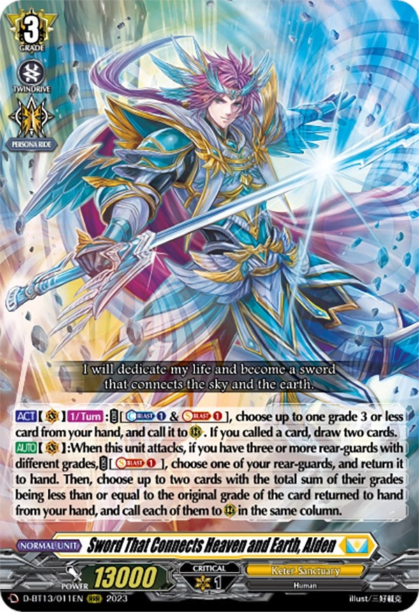 Image for Sword That Connects Heaven and Earth, Alden (D-BT13: Flight of Chakrabarthi) (D-BT13/011EN) - Cardfight Vanguard