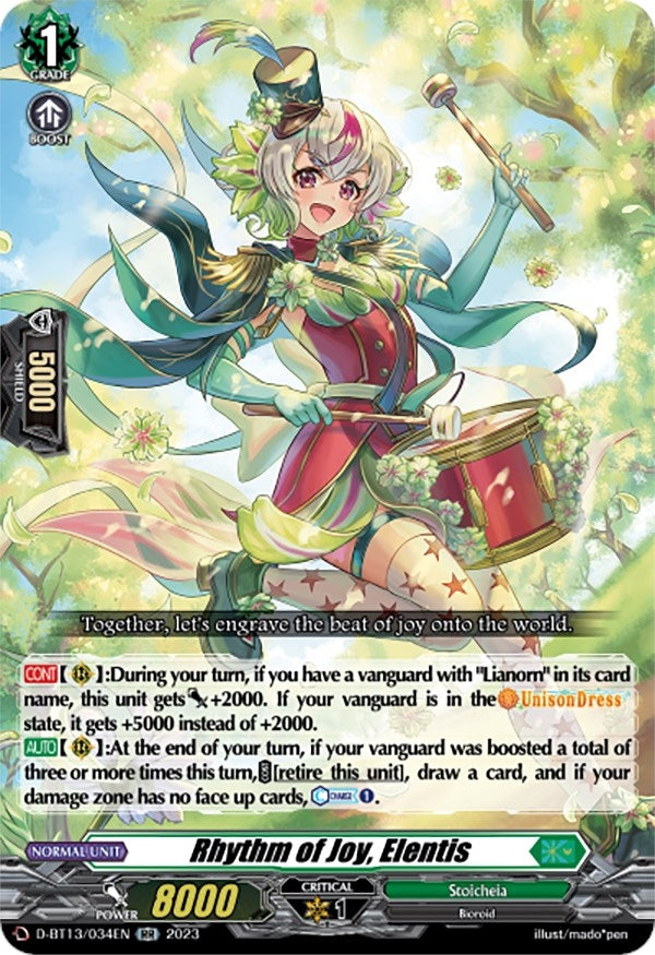 Image for Rhythm of Joy, Elentis (D-BT13: Flight of Chakrabarthi) (D-BT13/034EN) - Cardfight Vanguard
