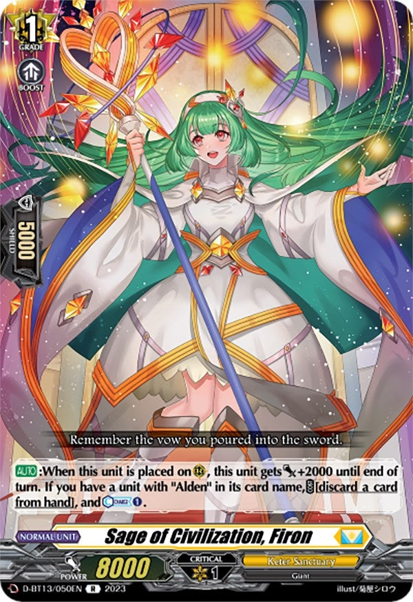 Image for Sage of Civilization, Firon (D-BT13: Flight of Chakrabarthi) (D-BT13/050EN) - Cardfight Vanguard