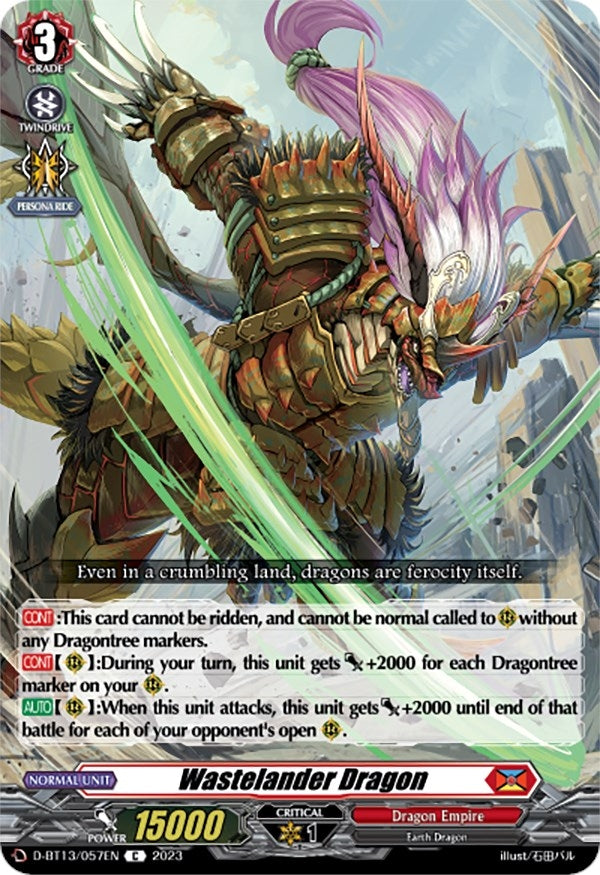 Image for Wastelander Dragon (D-BT13: Flight of Chakrabarthi) (D-BT13/057EN) - Cardfight Vanguard