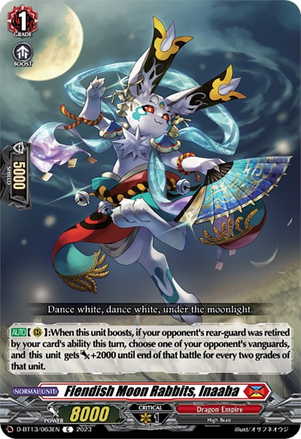 Image for Fiendish Moon Rabbits, Inaaba (D-BT13: Flight of Chakrabarthi) (D-BT13/063EN) - Cardfight Vanguard